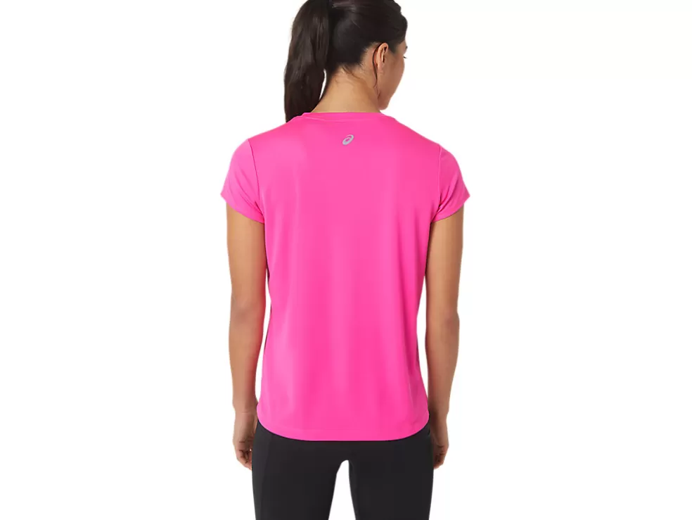 New ASICS FUJITRAIL LOGO SHORT SLEEVE TOP Pink Glo