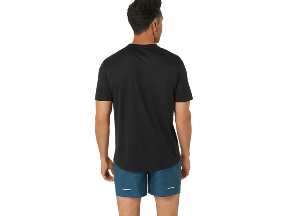 New ASICS FUJITRAIL LOGO SHORT SLEEVE TOP Performance Black/Carbon/Fellow Yellow