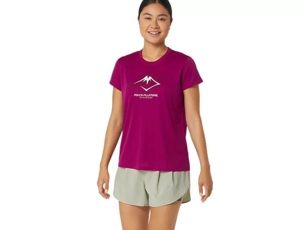 Sale ASICS FUJITRAIL LOGO SHORT SLEEVE TOP Blackberry