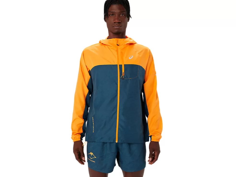 Discount ASICS FUJITRAIL PACKABLE JACKET Fellow Yellow/Magnetic Blue