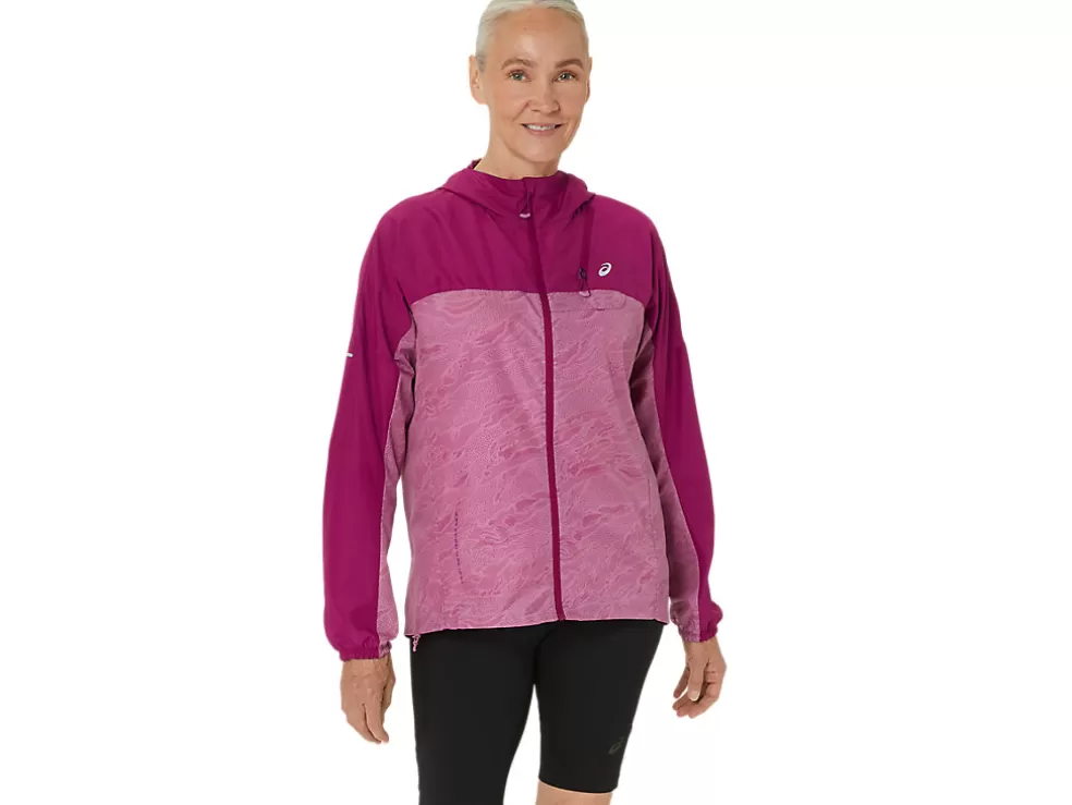 Cheap ASICS FUJITRAIL PACKABLE JACKET Soft Berry/Blackberry