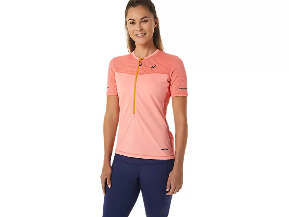 Cheap ASICS FUJITRAIL SHORT SLEEVE TOP Papaya/Guava