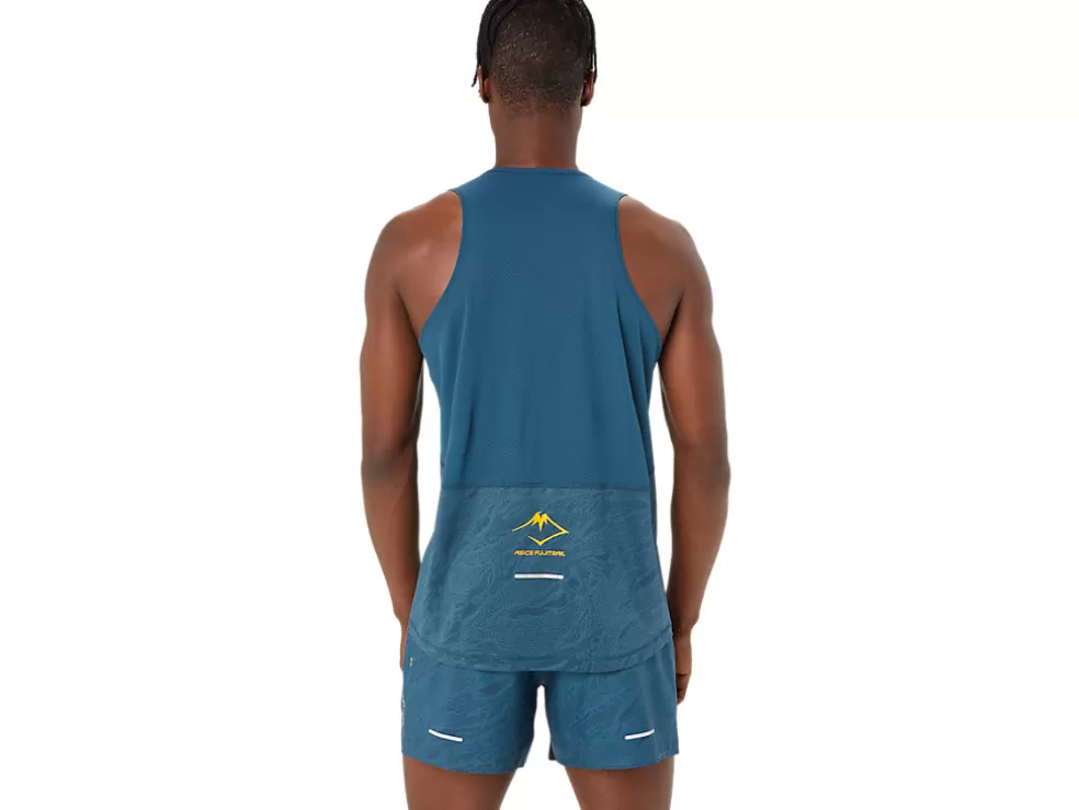 Clearance ASICS FUJITRAIL SINGLET Magnetic Blue