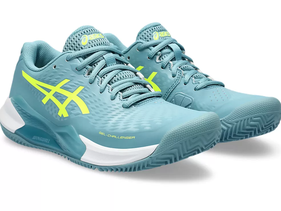 Cheap ASICS GEL-CHALLENGER 14 CLAY Gris Blue/Safety Yellow