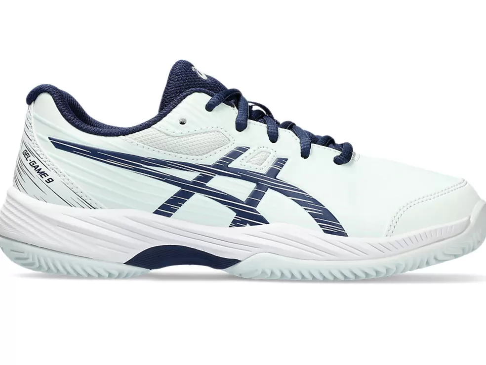 Shop ASICS GEL-GAME 9 GRADE SCHOOL CLAY/OC Pale Mint/Blue Expanse