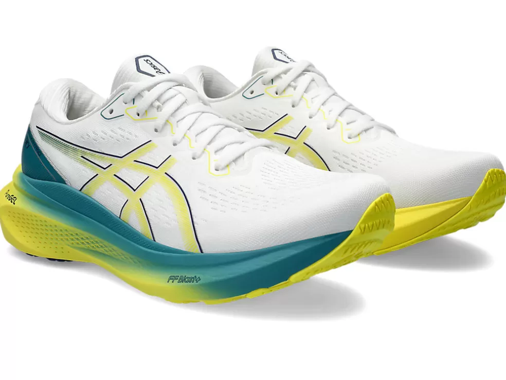 Cheap ASICS GEL-KAYANO 30 White/Bright Yellow