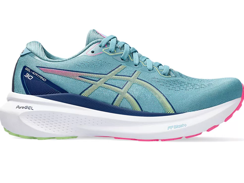 Best ASICS GEL-KAYANO 30 WIDE Gris Blue/Lime Green