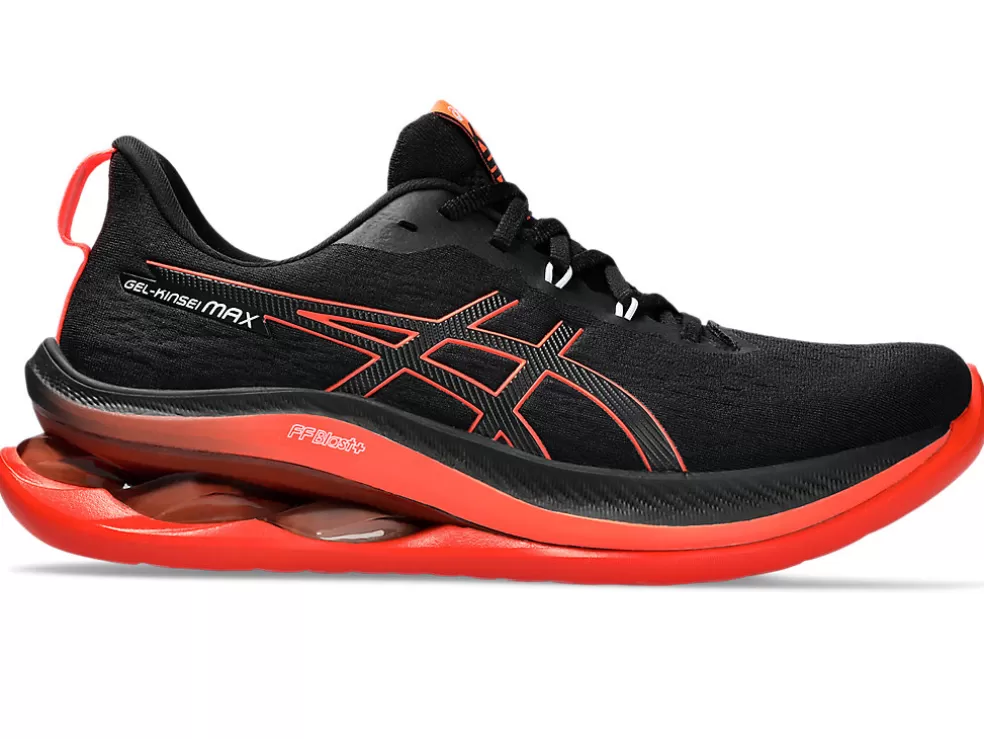 New ASICS GEL-KINSEI MAX Black/Sunrise Red