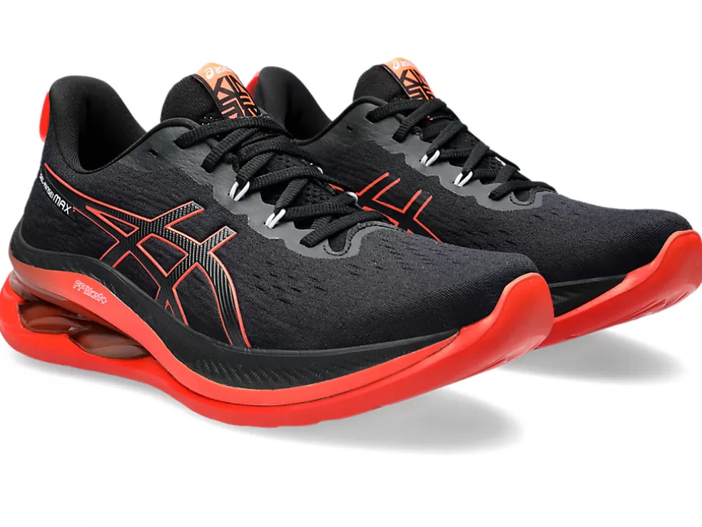 New ASICS GEL-KINSEI MAX Black/Sunrise Red