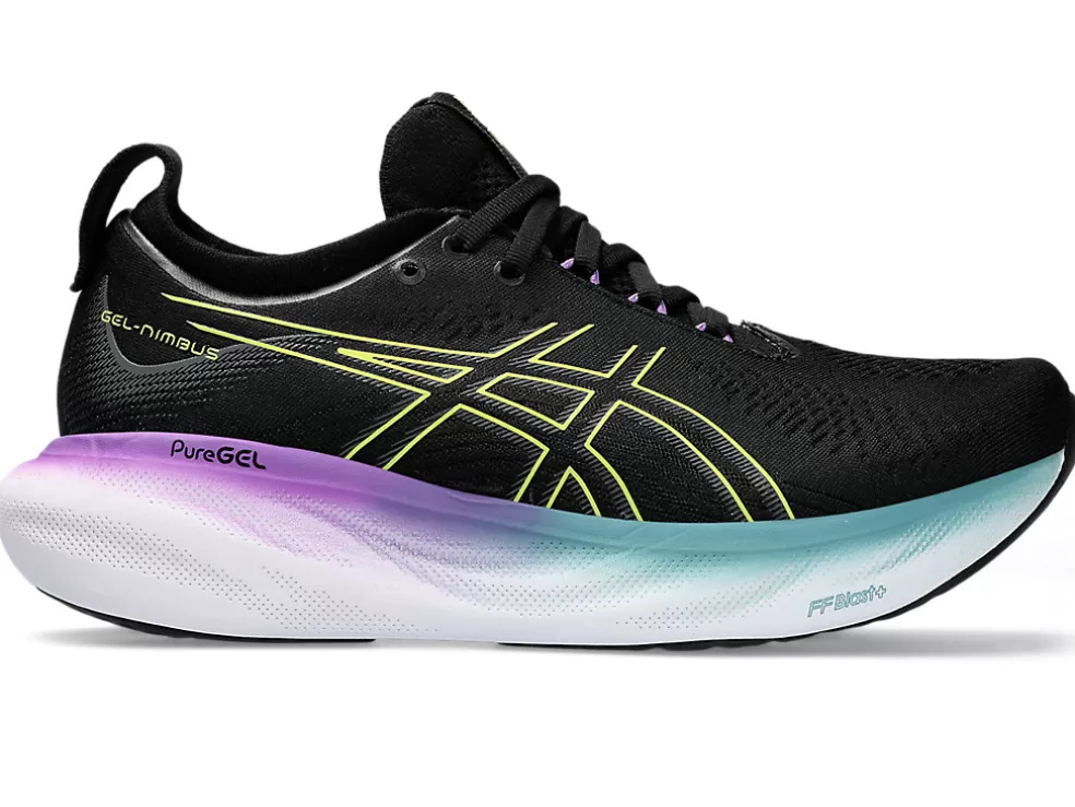 Shop ASICS GEL-NIMBUS 25 Black/Glow Yellow