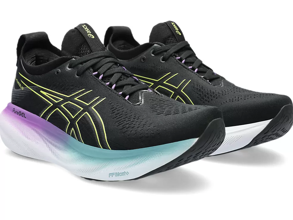 Shop ASICS GEL-NIMBUS 25 Black/Glow Yellow