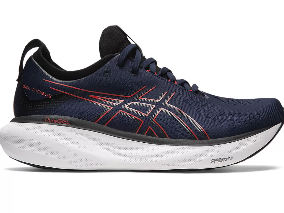 Shop ASICS GEL-NIMBUS 25 Midnight/Electric Red