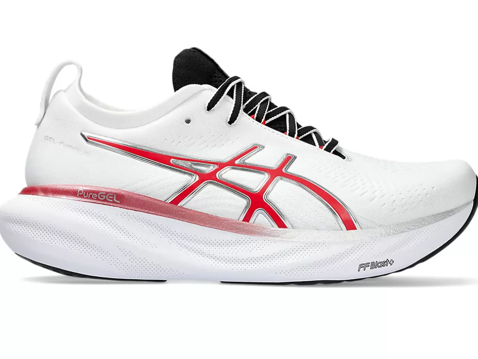 Cheap ASICS GEL-NIMBUS 25 ANNIVERSARY White/Classic Red