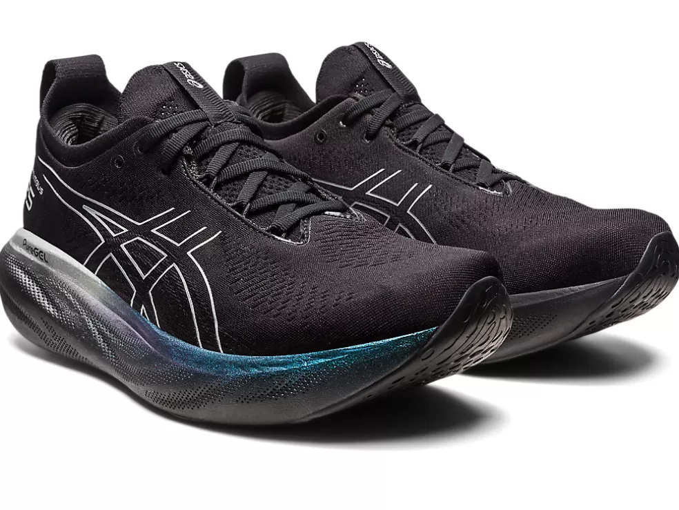 Cheap ASICS GEL-NIMBUS 25 PLATINUM Black/Pure Silver