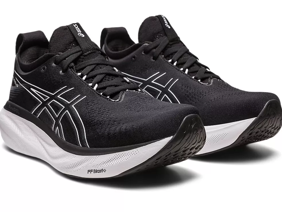 Shop ASICS GEL-NIMBUS 25 WIDE Black/Pure Silver