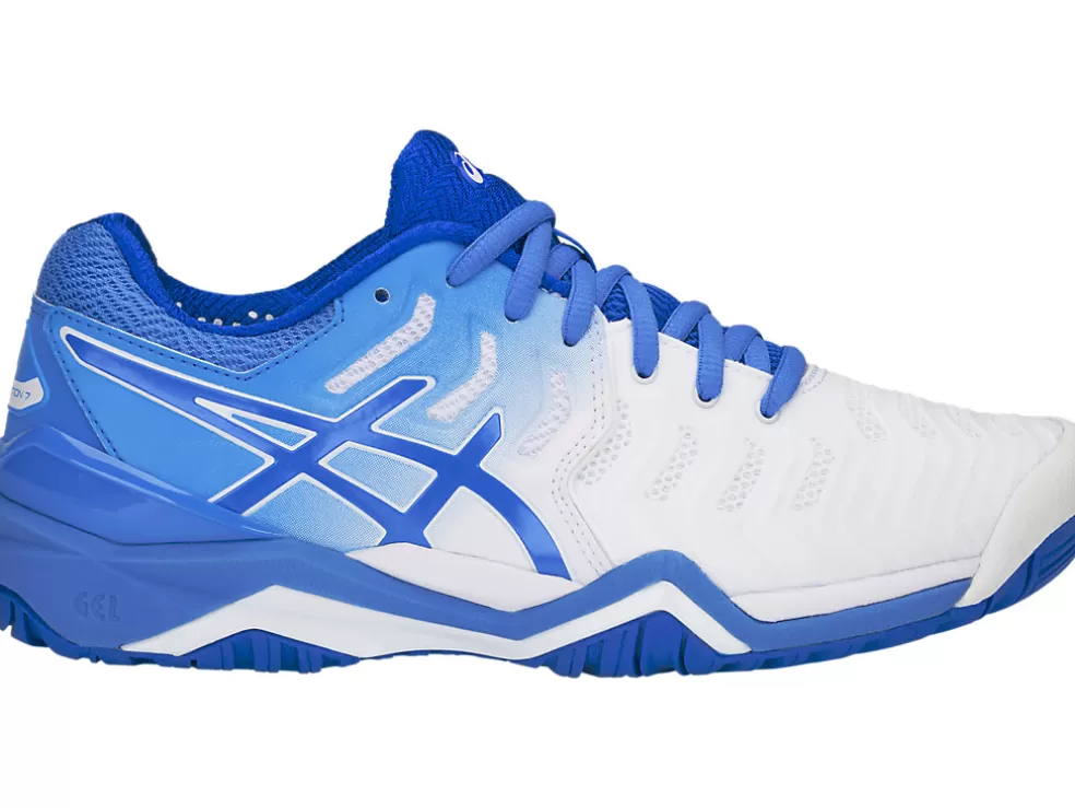 Discount ASICS GEL-RESOLUTION 7 White/Blue Coast