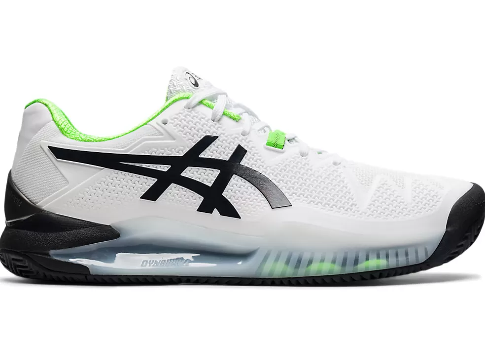 Hot ASICS GEL-RESOLUTION 8 CLAY White/Green Gecko