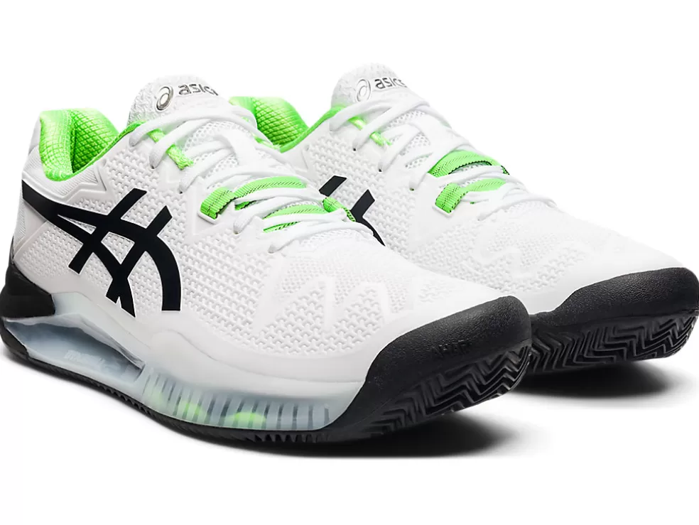 Hot ASICS GEL-RESOLUTION 8 CLAY White/Green Gecko