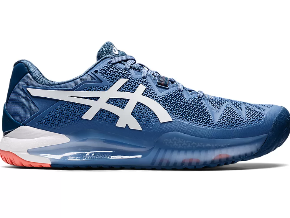 Clearance ASICS GEL-RESOLUTION 8 WIDE Blue Harmony/White