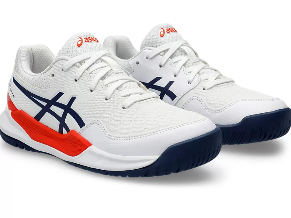 Hot ASICS GEL-RESOLUTION 9 GRADE SCHOOL White/Blue Expanse