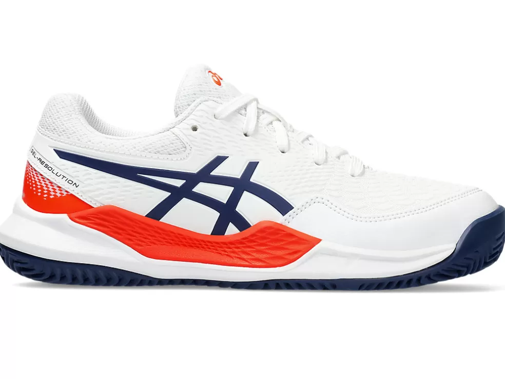 Cheap ASICS GEL-RESOLUTION 9 GRADE SCHOOL CLAY White/Blue Expanse