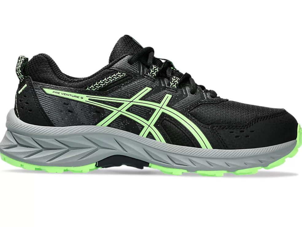 New ASICS GEL-VENTURE 9 GRADE SCHOOL Black/Illuminate Green