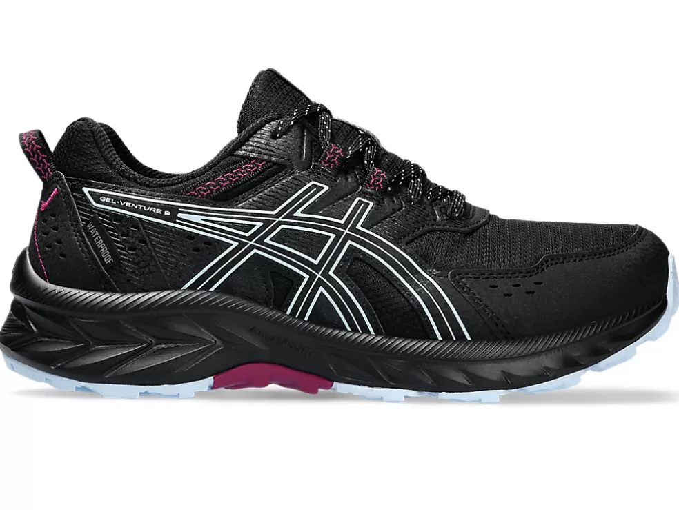 Fashion ASICS GEL-VENTURE 9 WATERPROOF Black/Light Blue