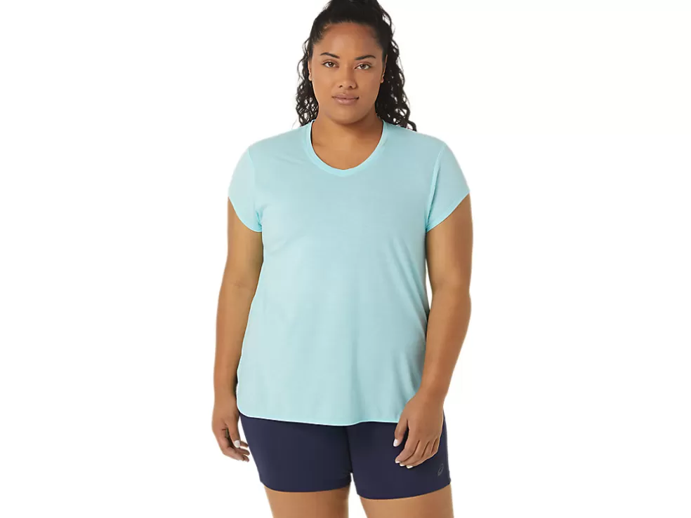 Clearance ASICS HEATHER VNECK TOP Clear Blue Heather