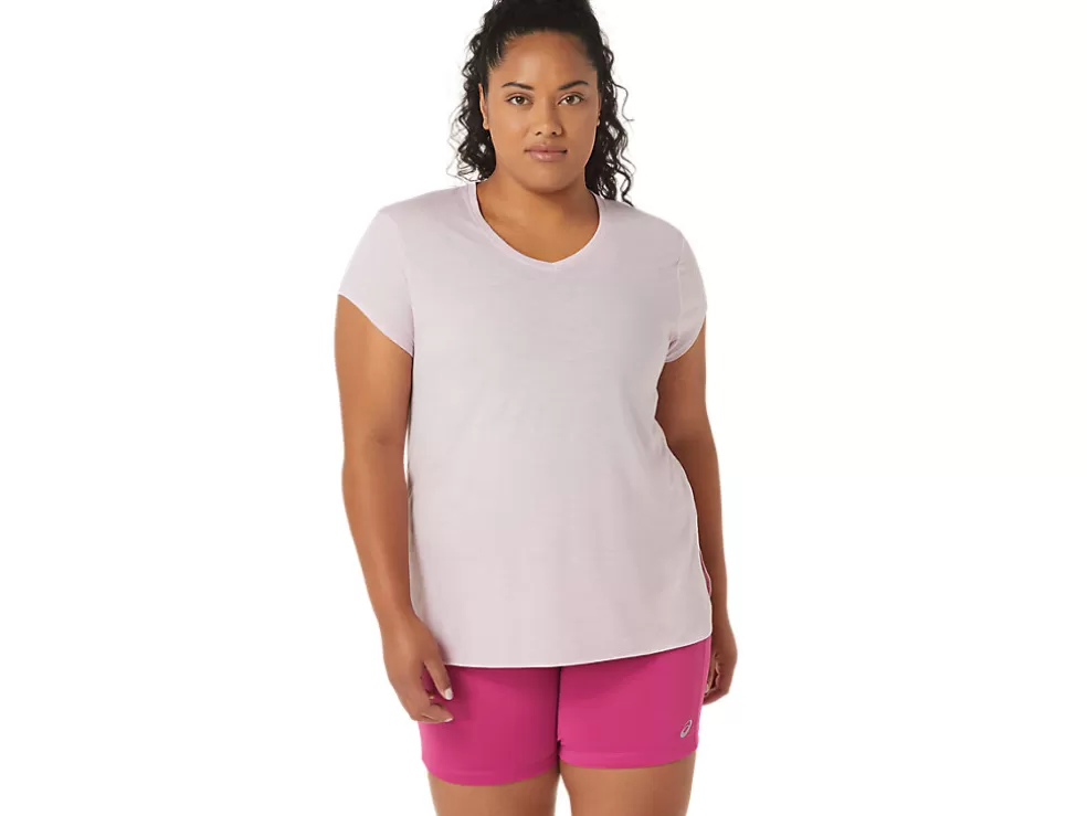 Online ASICS HEATHER VNECK TOP Barely Rose Heather