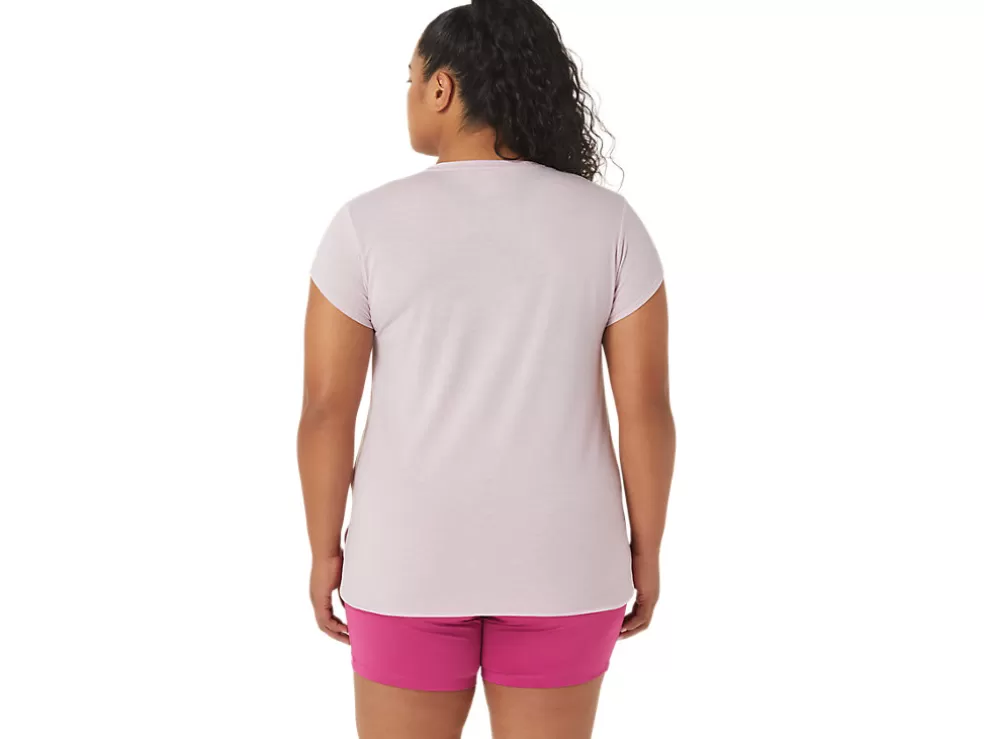 Online ASICS HEATHER VNECK TOP Barely Rose Heather