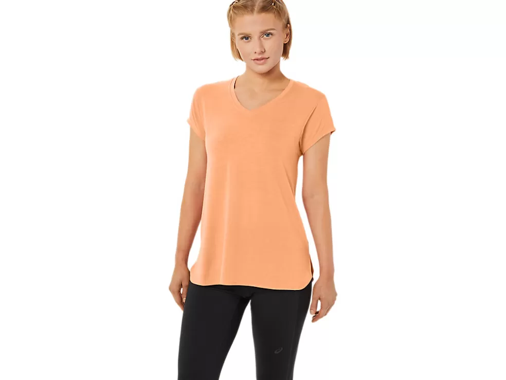 Clearance ASICS HEATHER VNECK TOP Summer Dune Heather