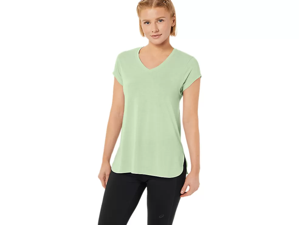 Cheap ASICS HEATHER VNECK TOP Whisper Green Heather