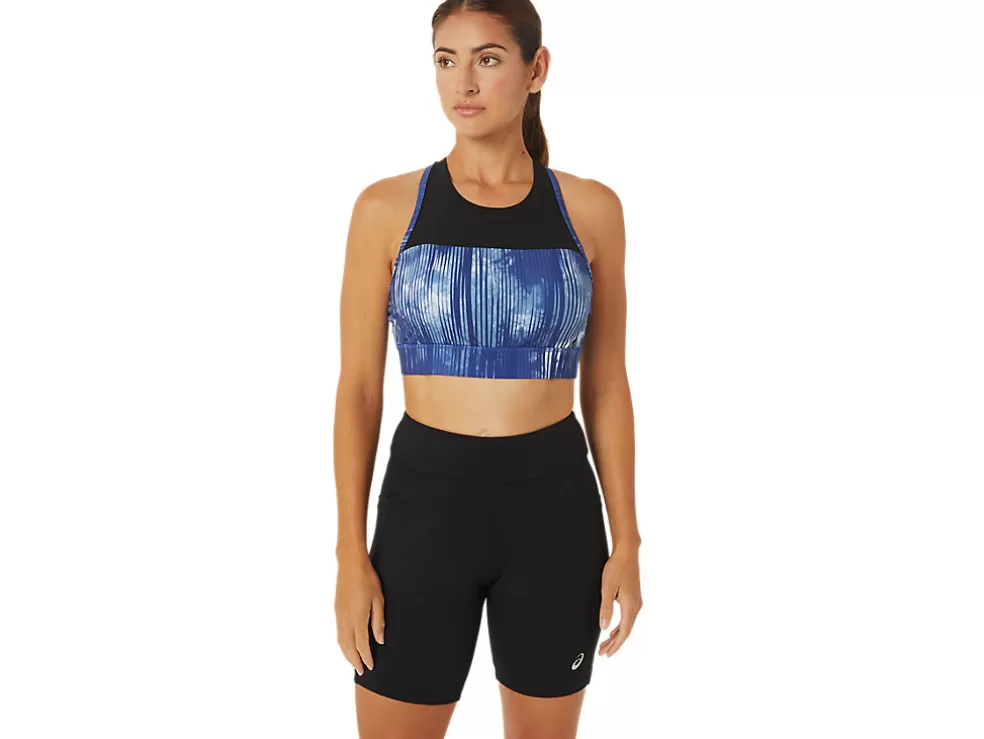 Fashion ASICS KATE STRAPPY BRA Tie Dye Grand Shark/Performance Black