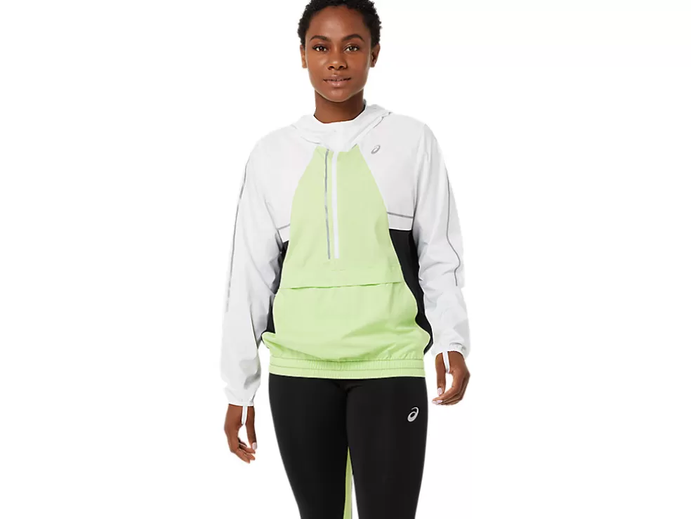 Online ASICS LITE-SHOW JACKET Brilliant White/Lime Green