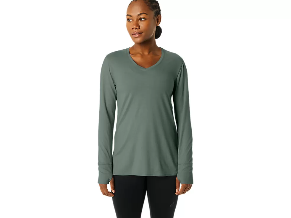 Clearance ASICS LONG SLEEVE HEATHER TOP Ivy Heather