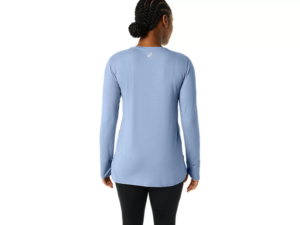 Discount ASICS LONG SLEEVE HEATHER TOP Blue Bliss Heather