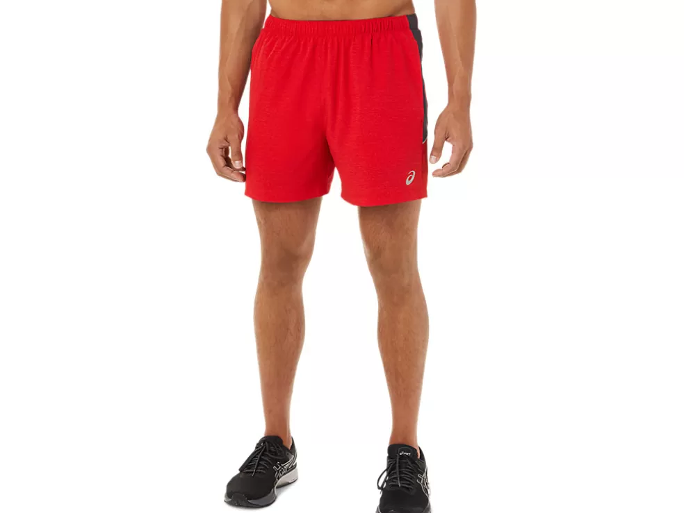 Hot ASICS MEN 5IN PR LYTE SHORT Electric Red Heather/Carrier Grey