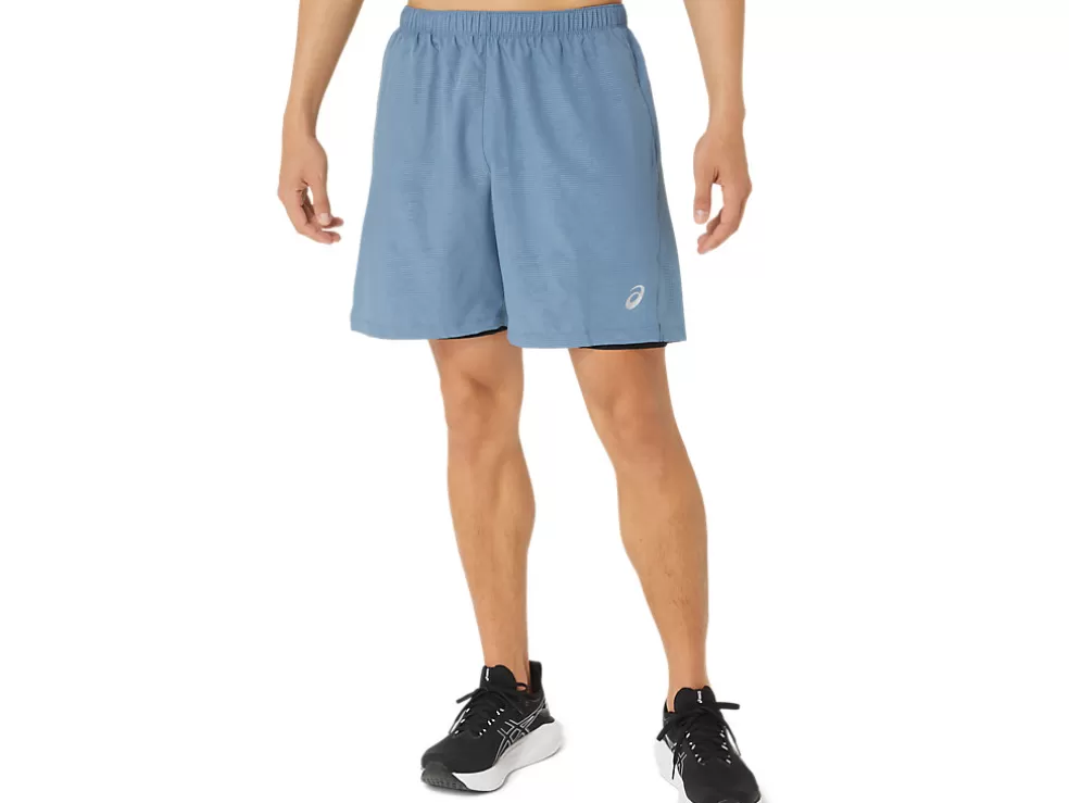 Hot ASICS MEN 7IN 2 IN 1 SHORT Steel Blue Nagashi Tech