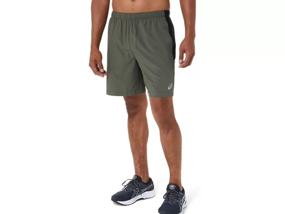 Cheap ASICS MEN 7IN PR LYTE SHORT Mantle Green Htr/Perf Black