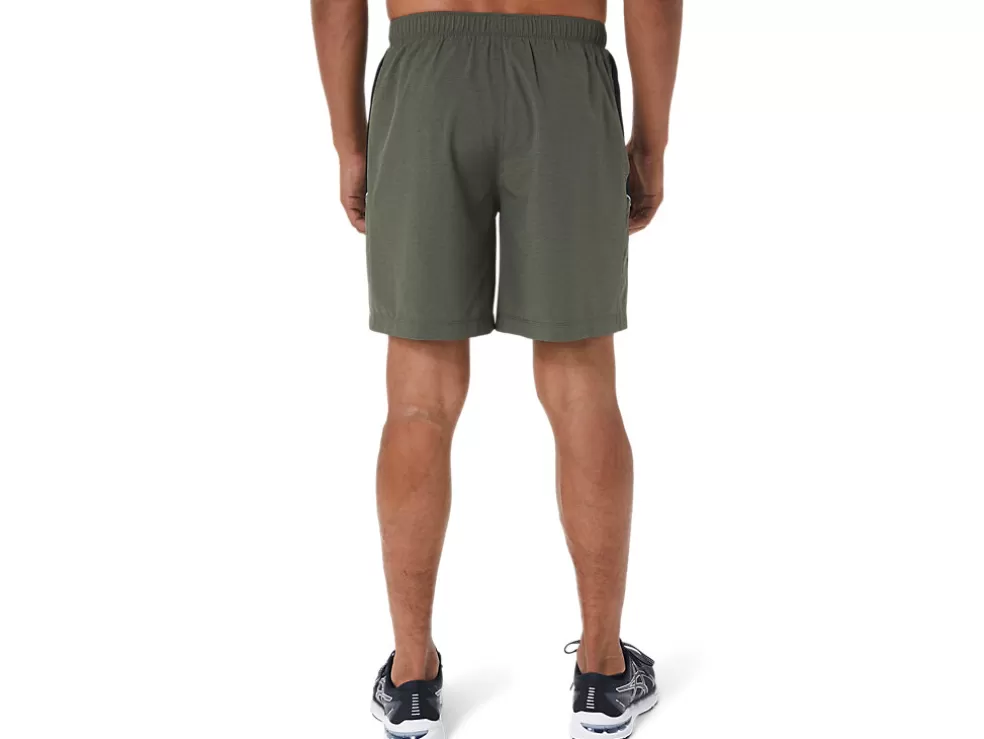 Cheap ASICS MEN 7IN PR LYTE SHORT Mantle Green Htr/Perf Black