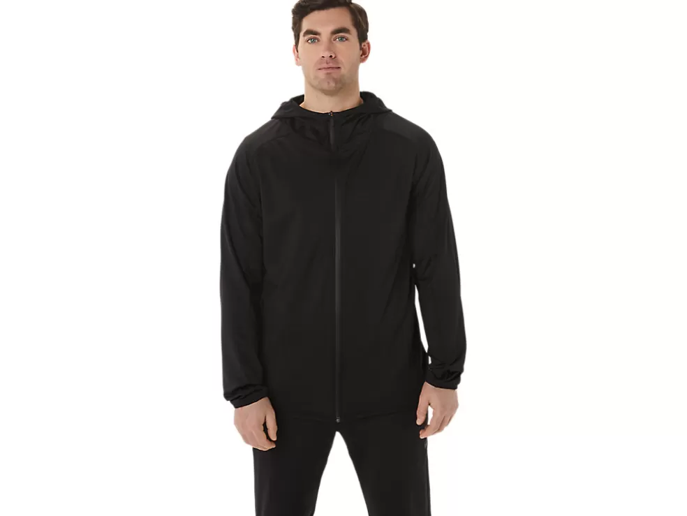 Hot ASICS MEN ACTIBREEZE JACQUARD BRUSHED KNIT JACKET Performance Black