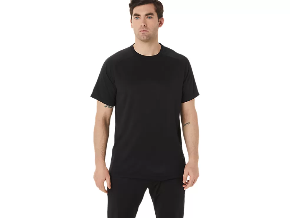 Cheap ASICS MEN ACTIVE SHORT SLEEVE TOP Performance Black