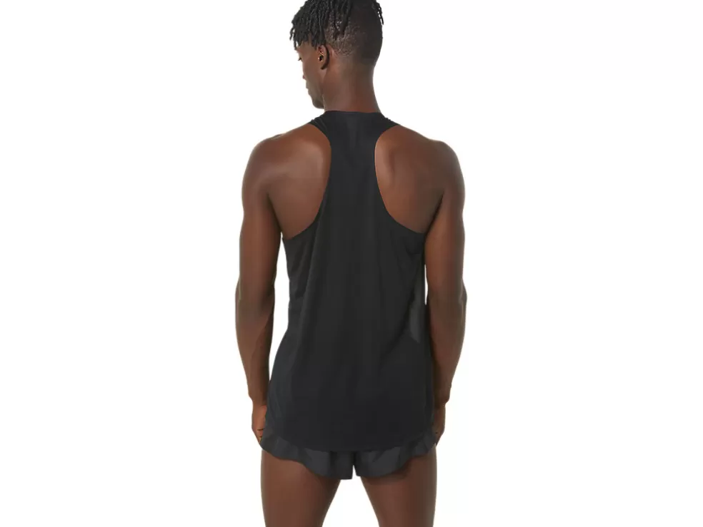 Shop ASICS MEN CJ-LINE LIGHT SINGLET Performance Black/Whisper Green