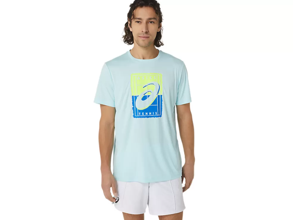 Sale ASICS MEN COURT GS GRAPHIC TEE Aquamarine