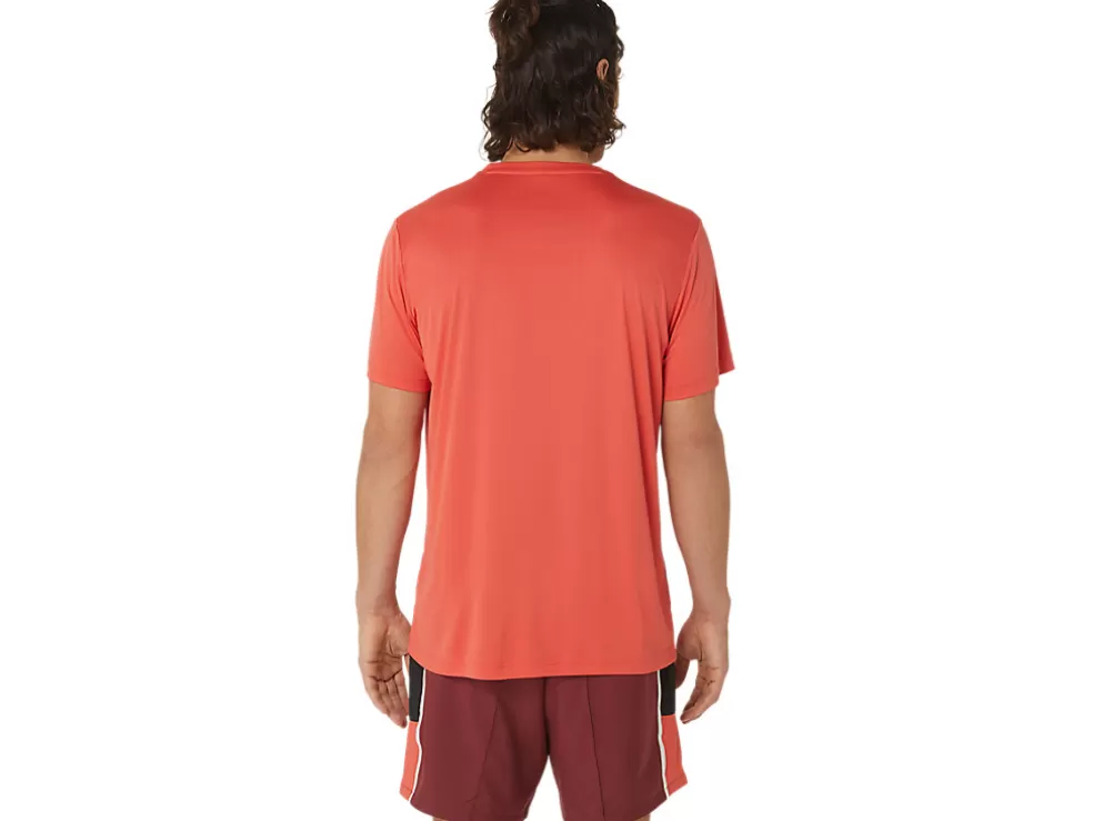 Best Sale ASICS MEN COURT GS GRAPHIC TEE Red Snapper