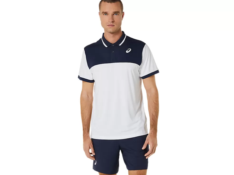 Cheap ASICS MEN COURT POLO SHIRT Brilliant White/Midnight