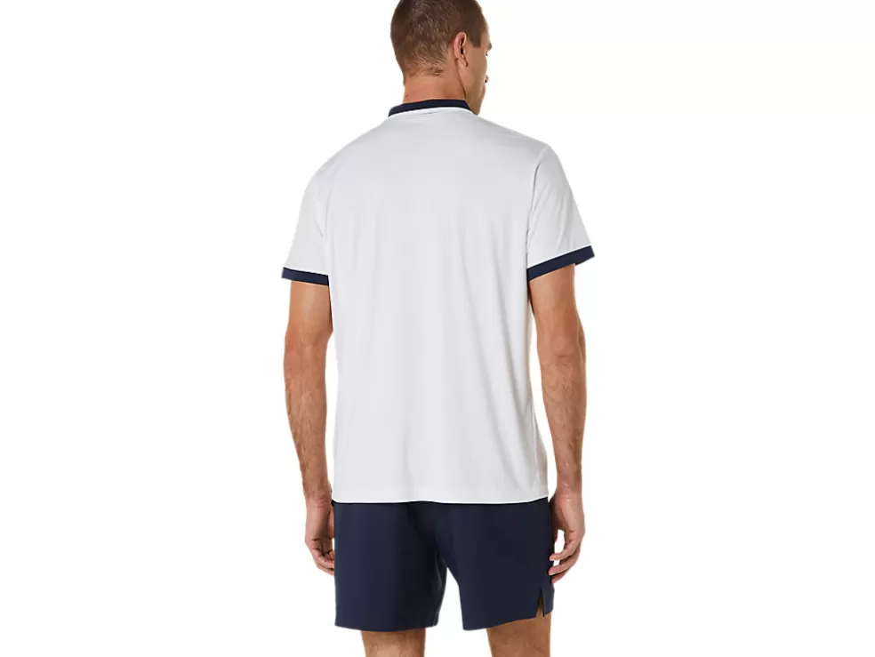 Cheap ASICS MEN COURT POLO SHIRT Brilliant White/Midnight