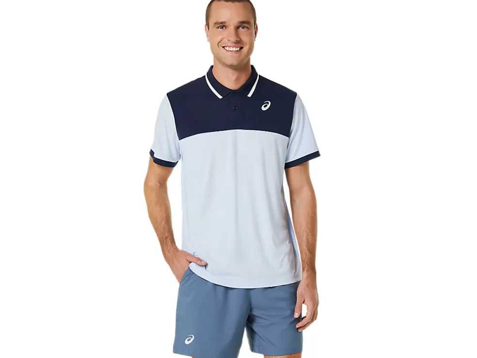 Sale ASICS MEN COURT POLO SHIRT Soft Sky/Midnight