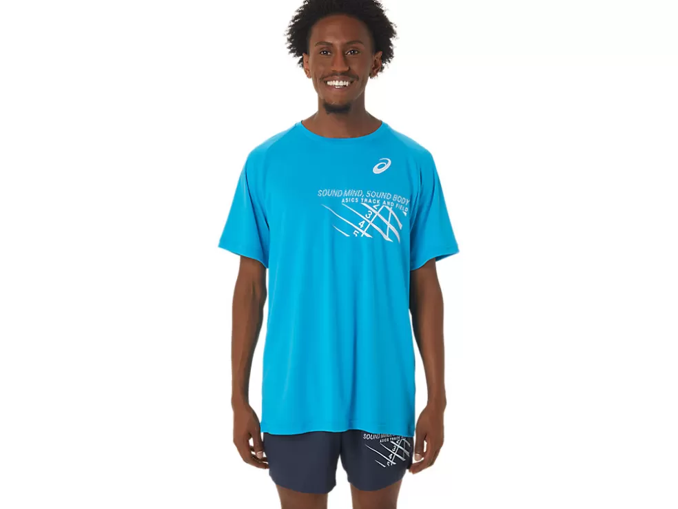 Fashion ASICS MEN FINISH LINE GRAPHIC SHORT SLEEVE TOP Island Blue