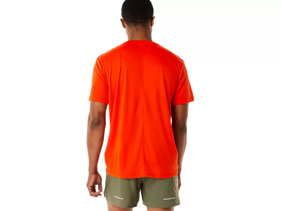 Discount ASICS MEN FUJITRAIL LOGO SHORT SLEEVE TOP Cherry Tomato